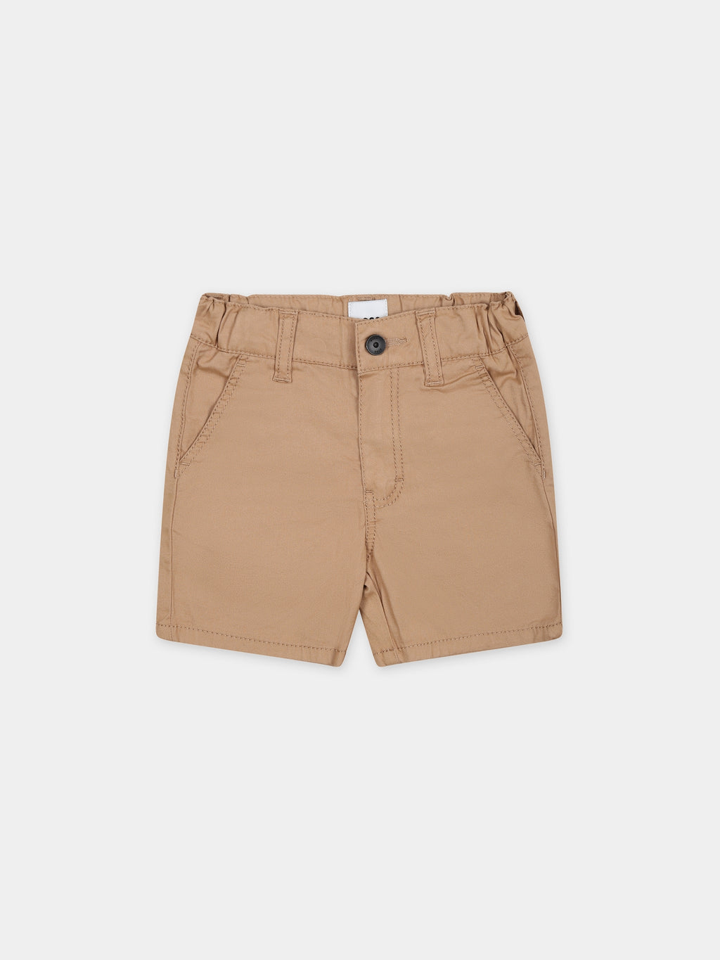 Brown shorts for baby boy with logo detail