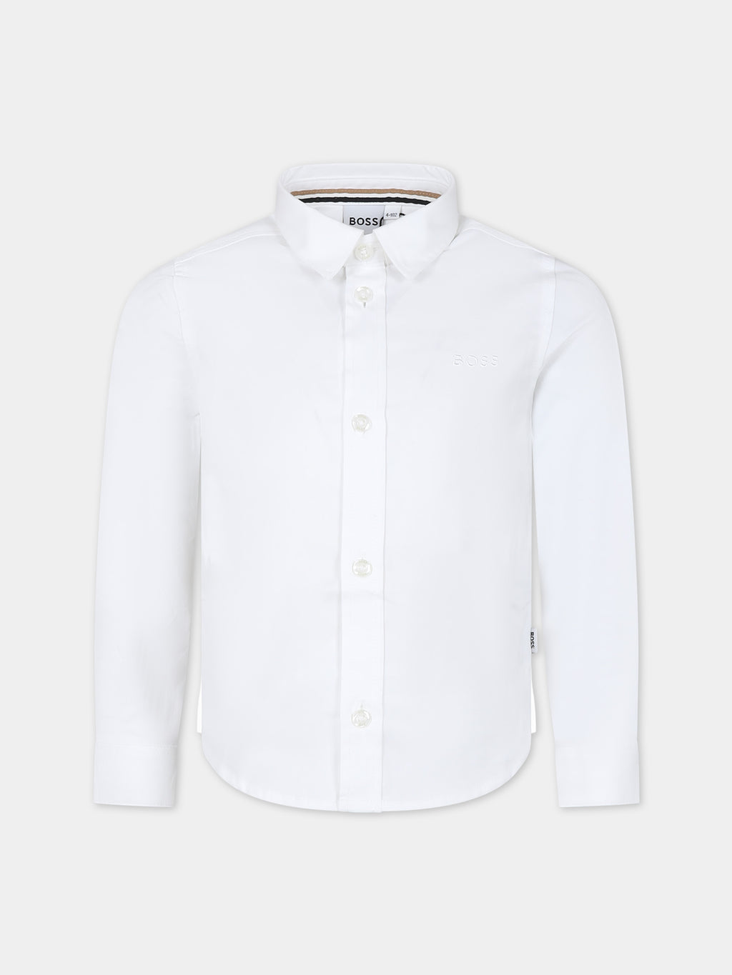 White shirt for boy with logo