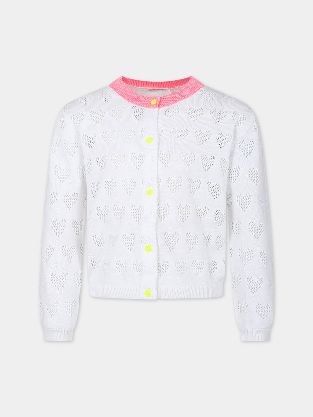 White cardigan for girl with hearts