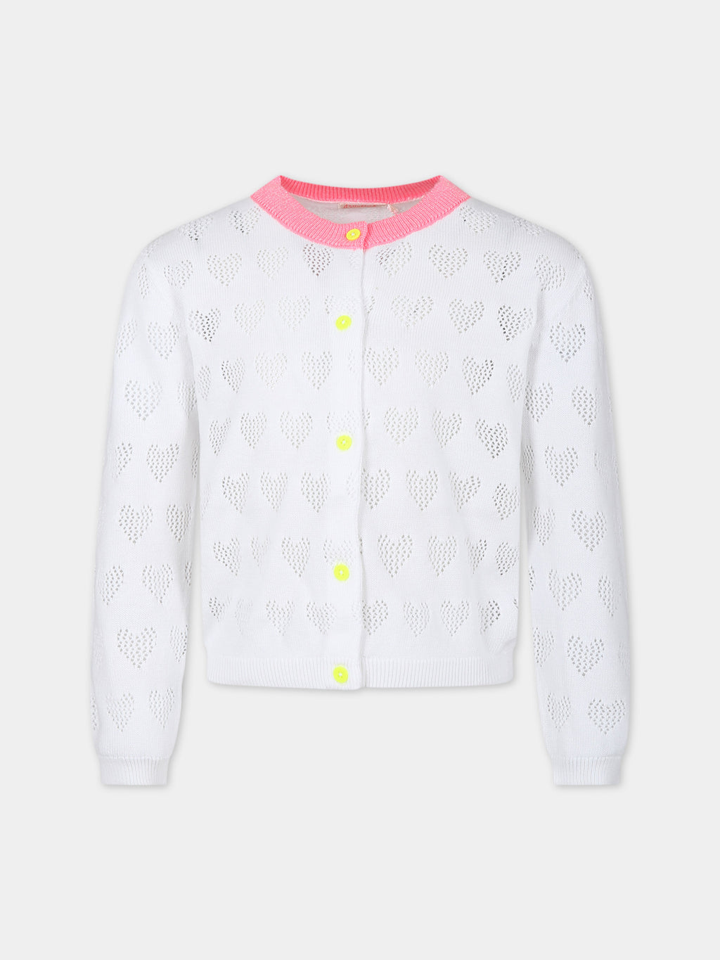 Cardigan blanc pour fille avec coeurs