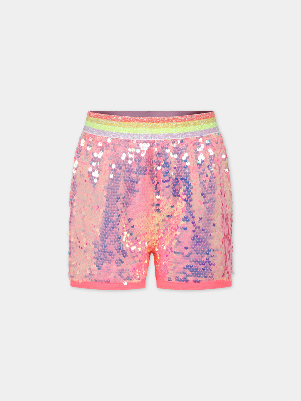Pink casual shorts for girl with sequins
