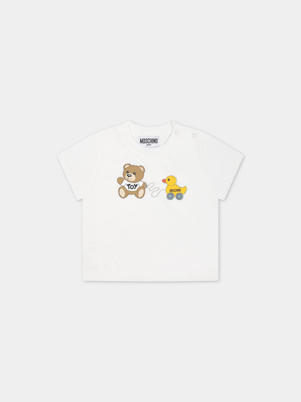 White t-shirt for babies with Teddy Bear and duck