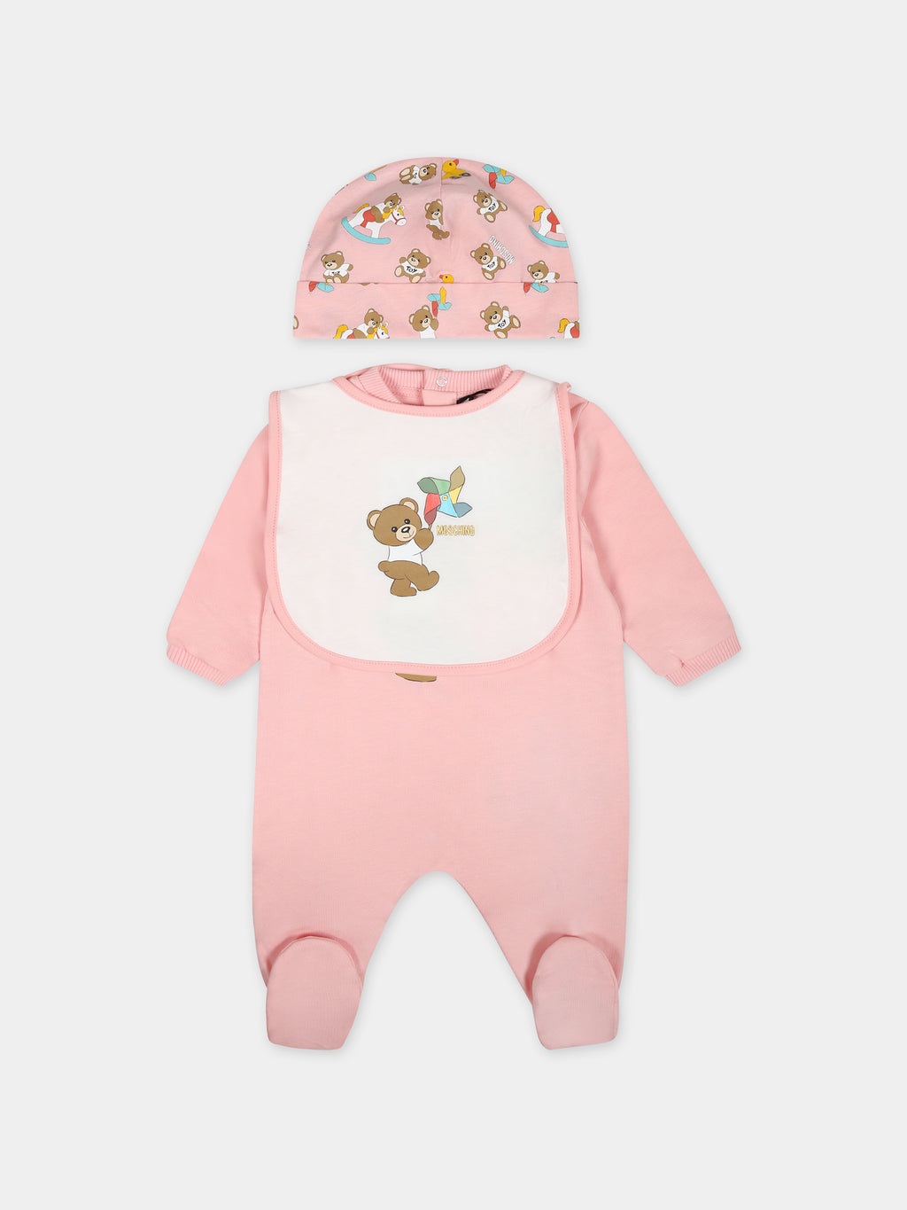 Pink set for baby girl with Teddy Bear