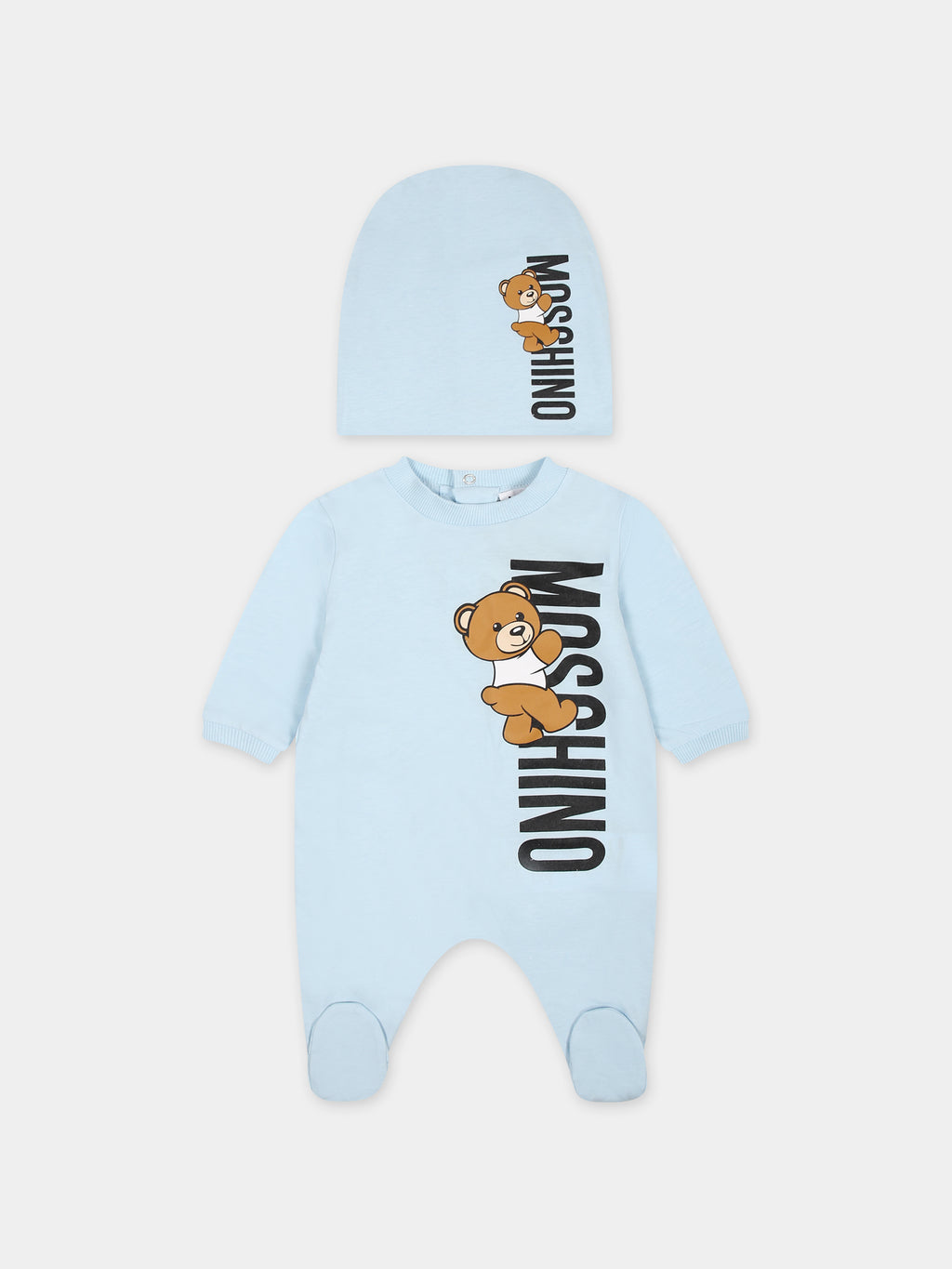 Light blue set for baby boy with Teddy Bear