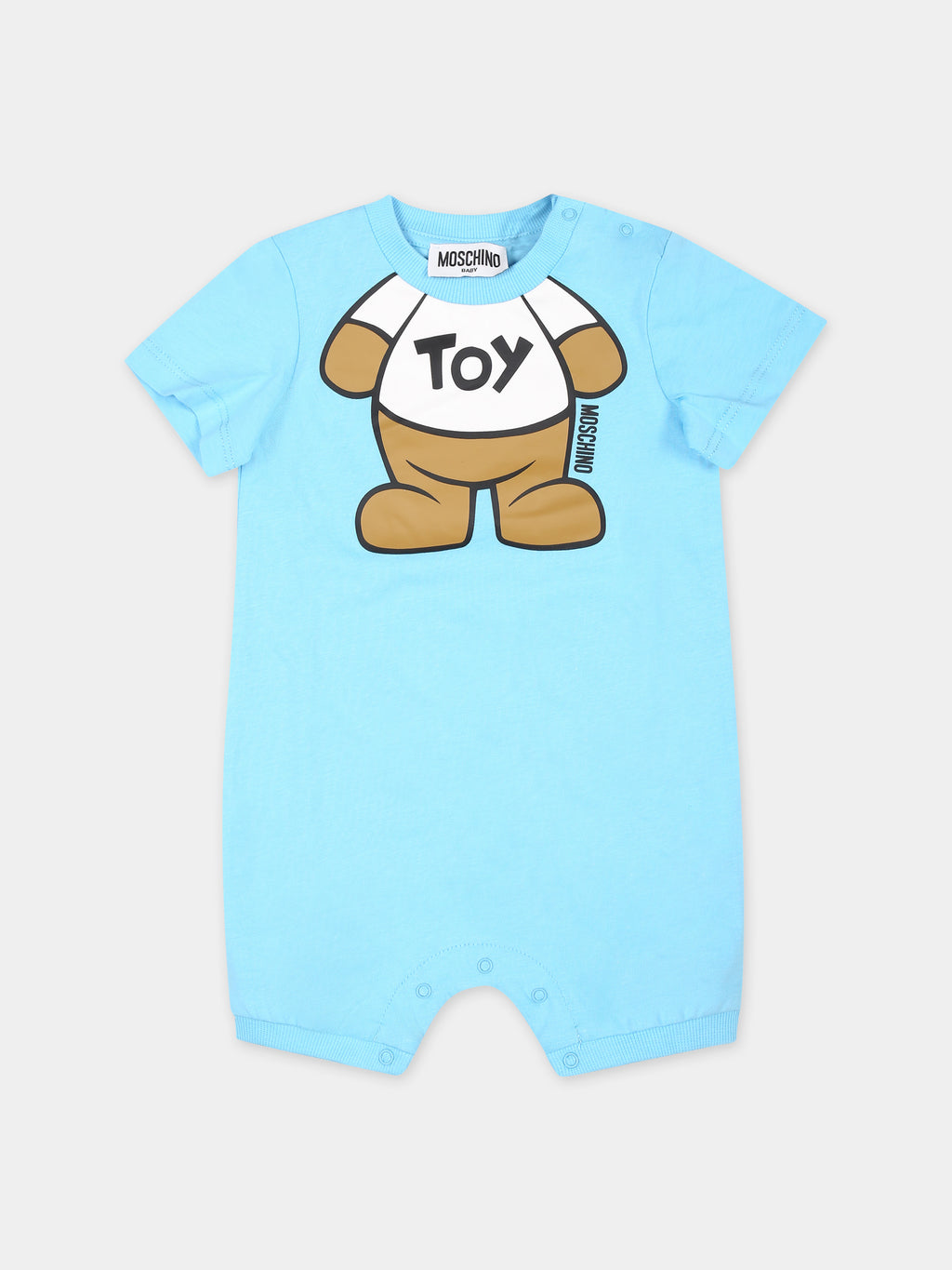 Light blue romper for baby boy with Teddy Bear