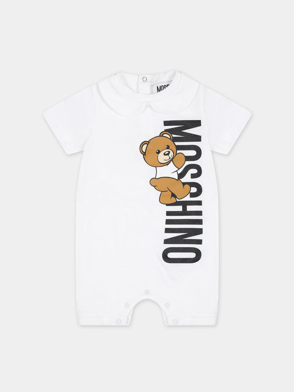 White  romper for baby kids with Teddy Bear