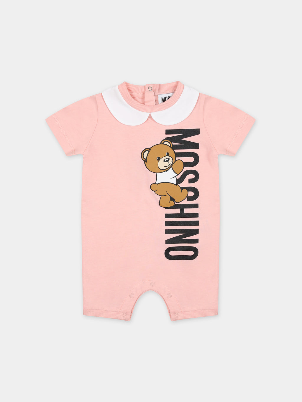 Pink romper for baby girl with Teddy Bear