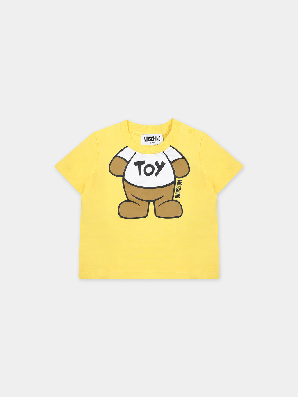 T-shirt gialla per neonati con Teddy Bear e logo