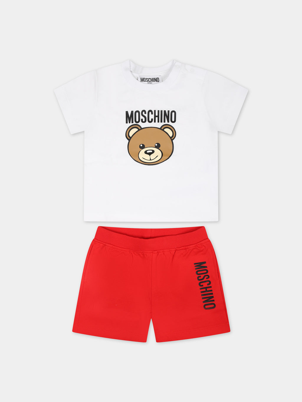 Completo multicolor per neonato con Teddy Bear e logo