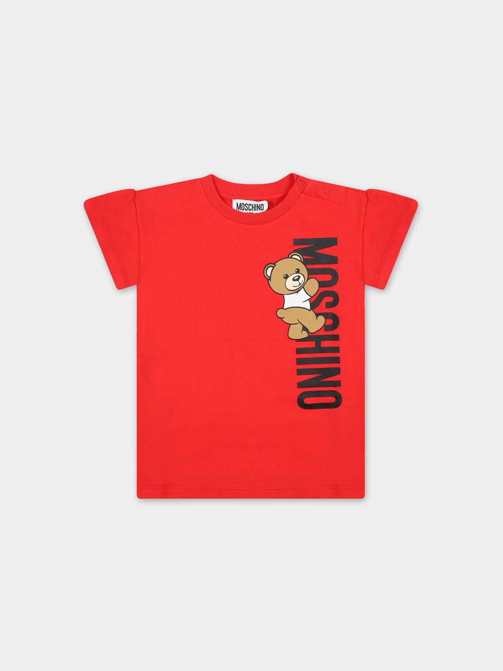 Red dress for baby girl with Teddy Bear e logo