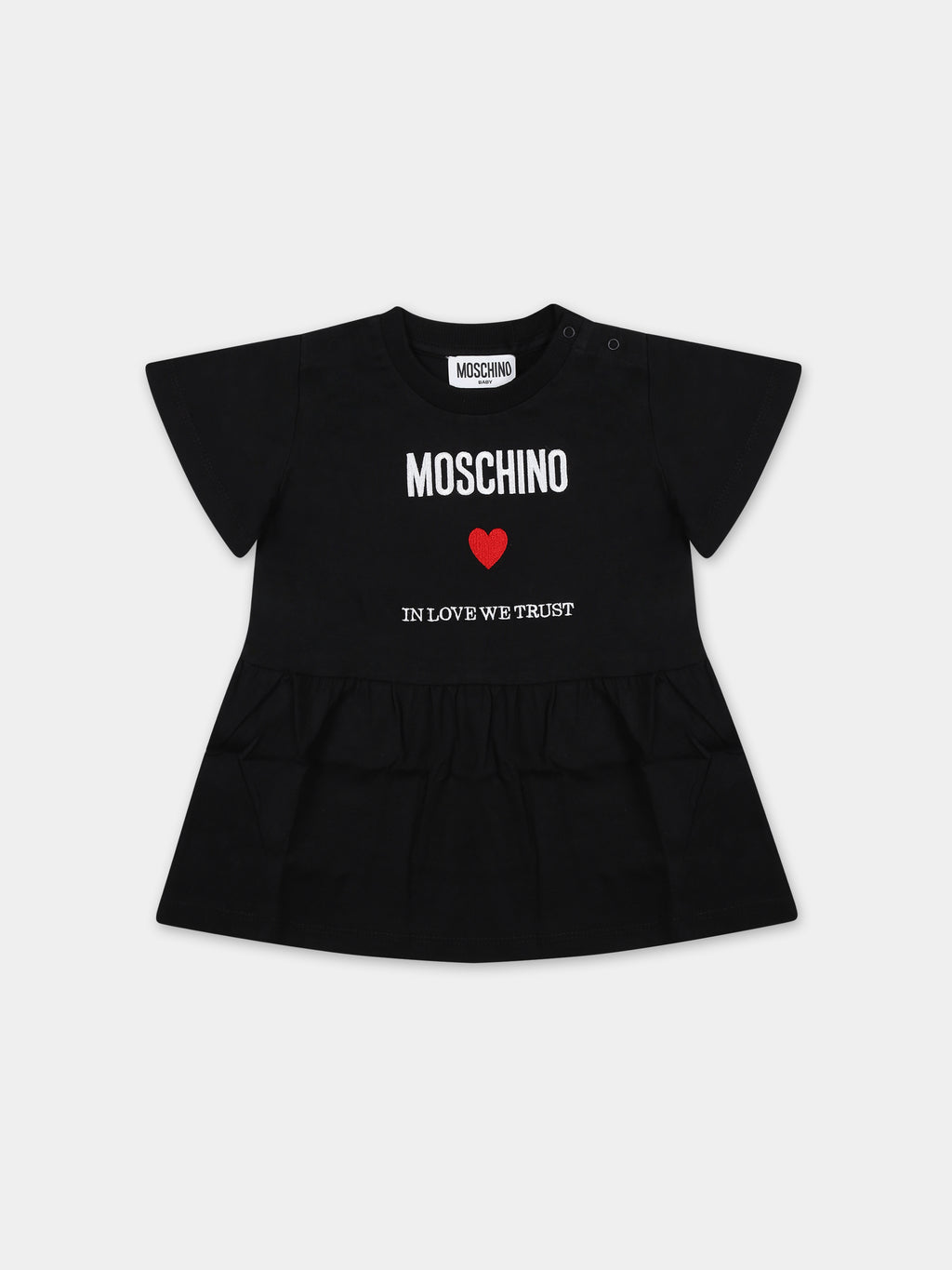 Black  dress for baby girl with logo and heart