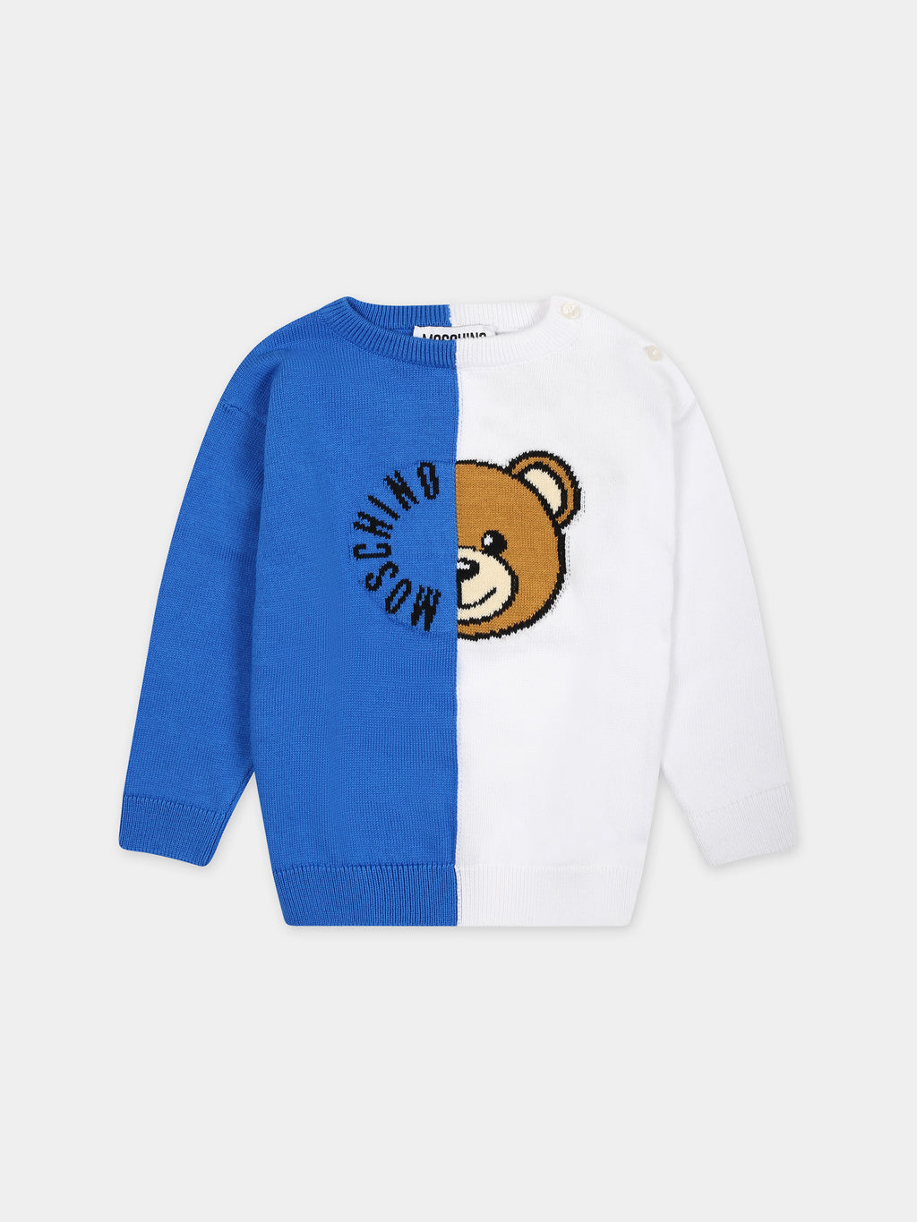 Multicolor sweater for baby boy with Teddy Bear