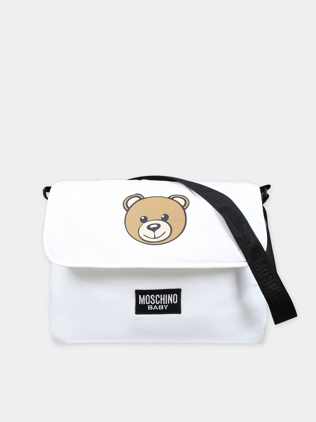 Borsa mamma avorio per neonati con Teddy Bear e logo