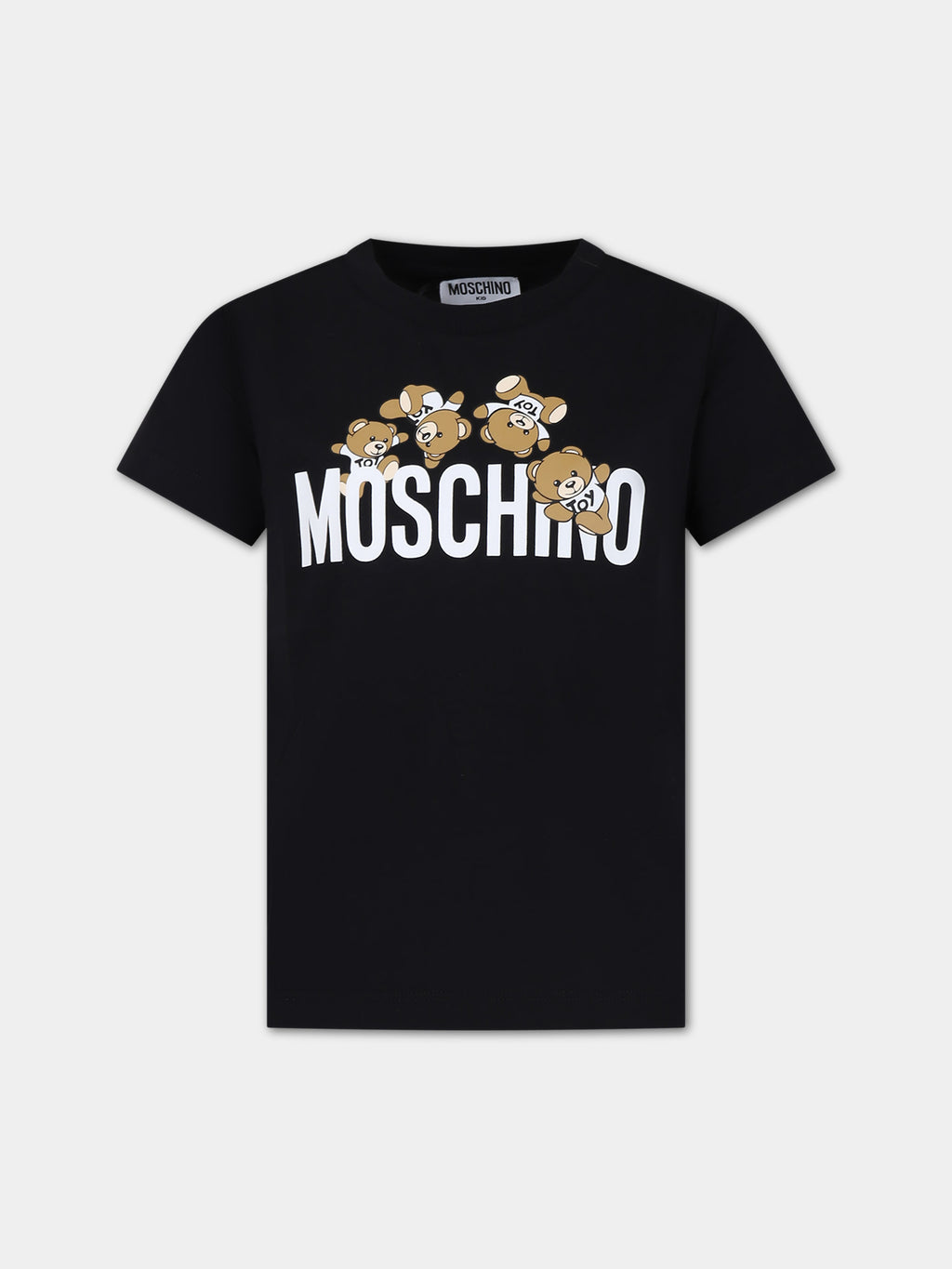 Black t-shirt for kids with logo and Teddy Bear