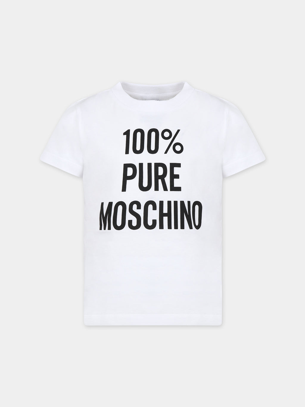 White t-shirt for kids with black print