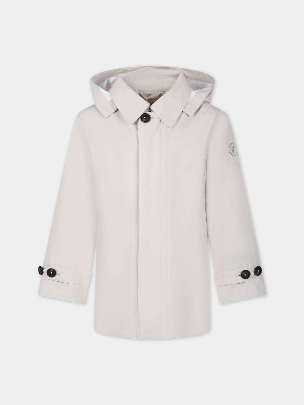 Beige Flint trench coat for boy with logo