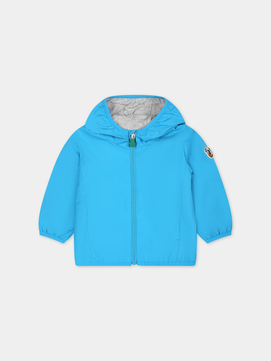 Light blue Coco windbreaker for baby boy with logo