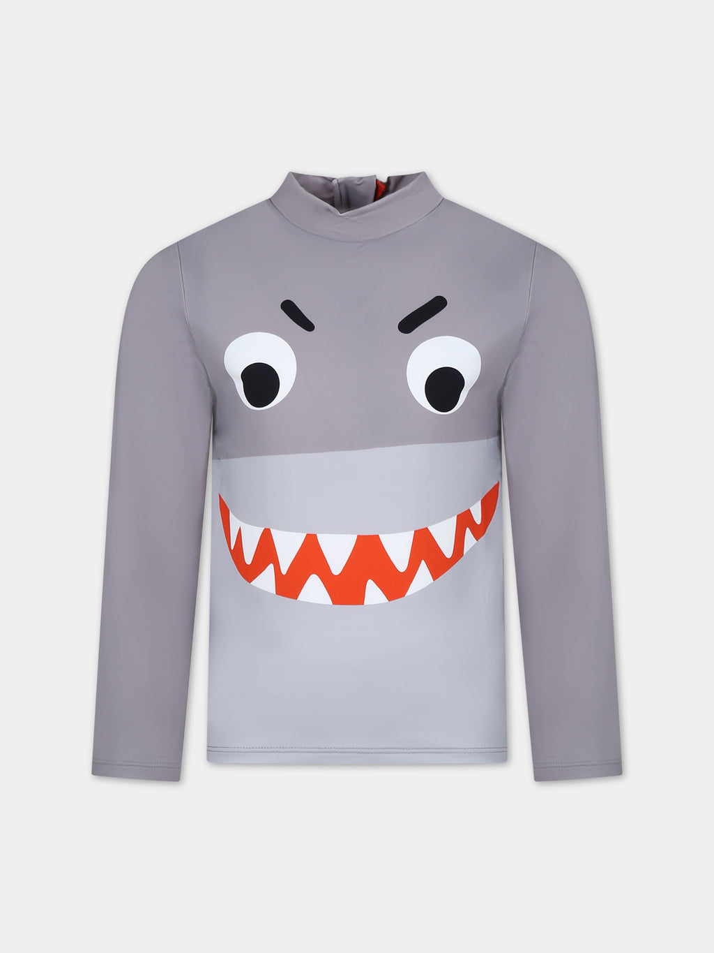 T-shirt gris anti-UV pour garçon avec requin