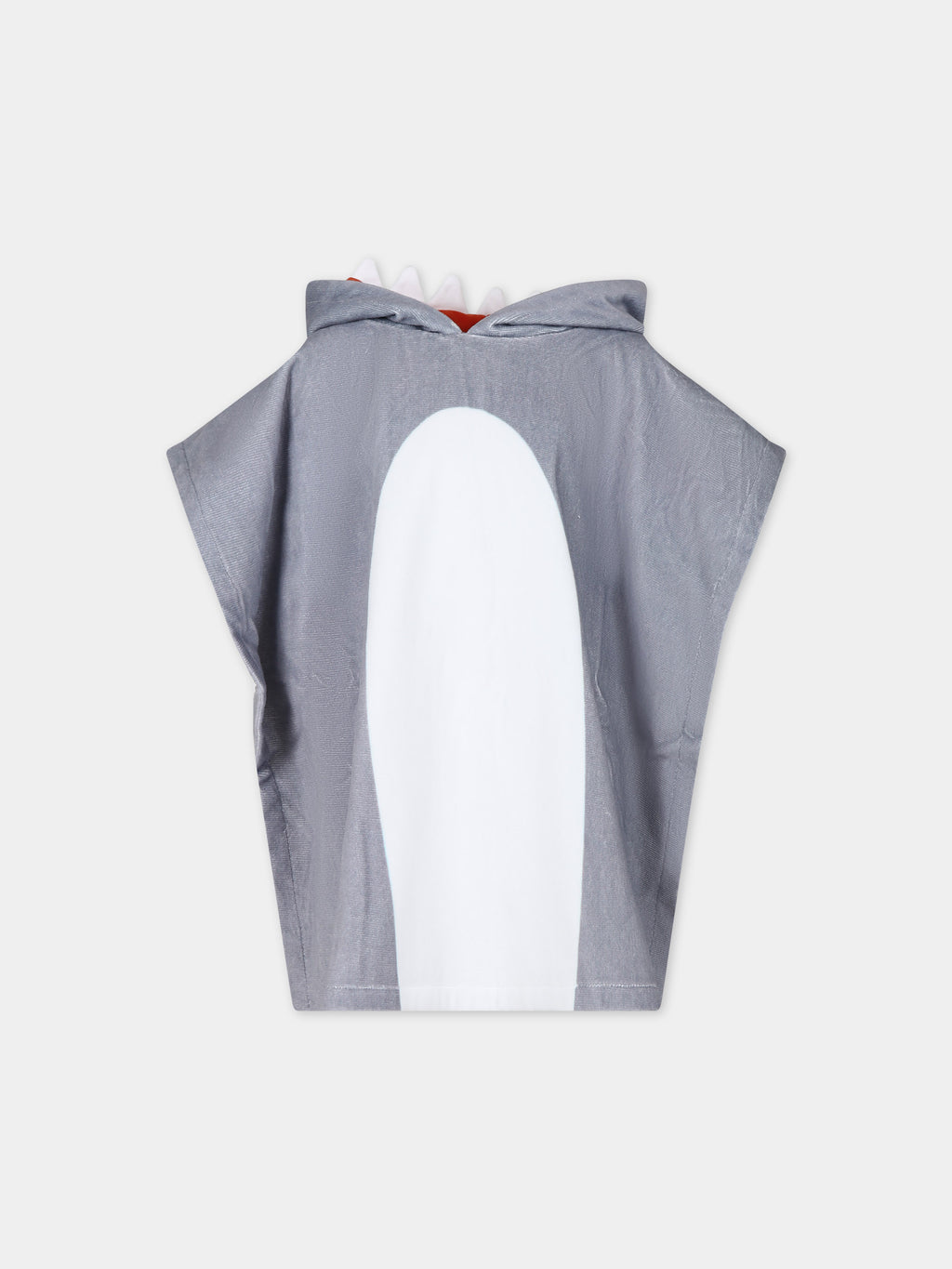 Gray bathrobe for baby boy with shark