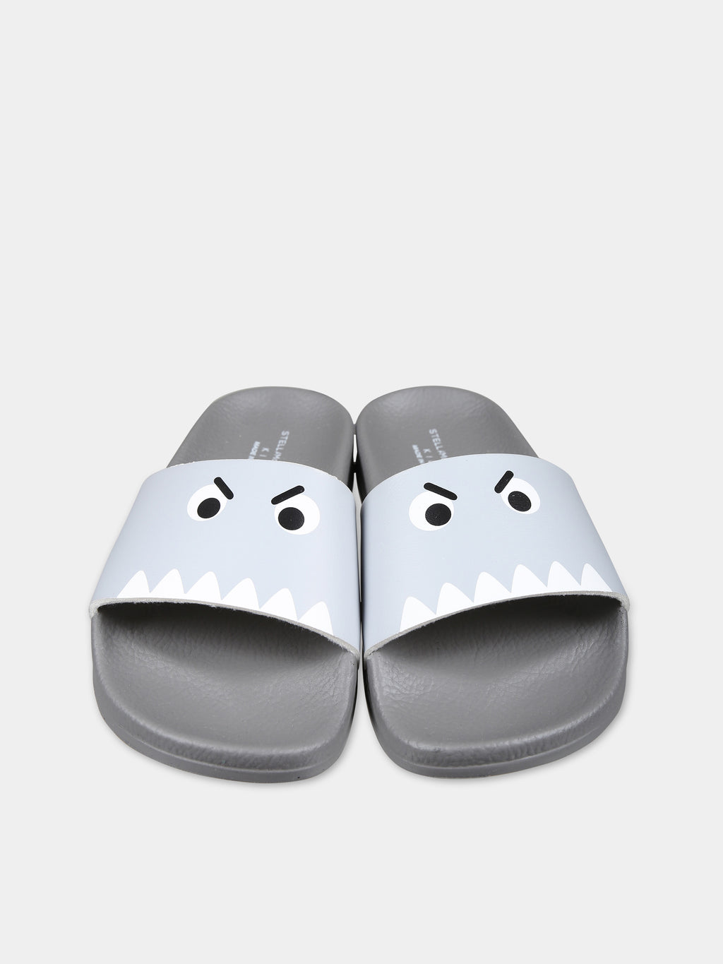Gray slippers for boy with shark