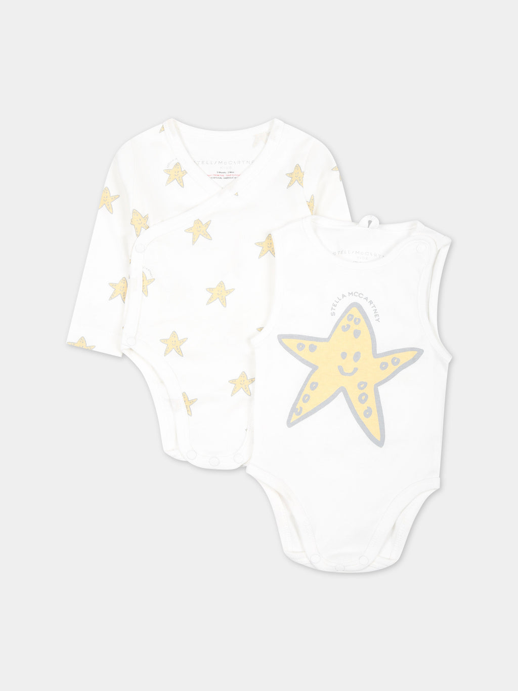 Set body avorio per neonati con stelle marine
