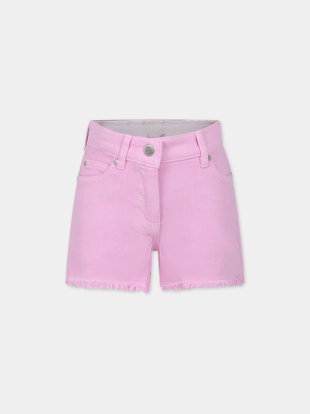 Short rose pour fille avec logo