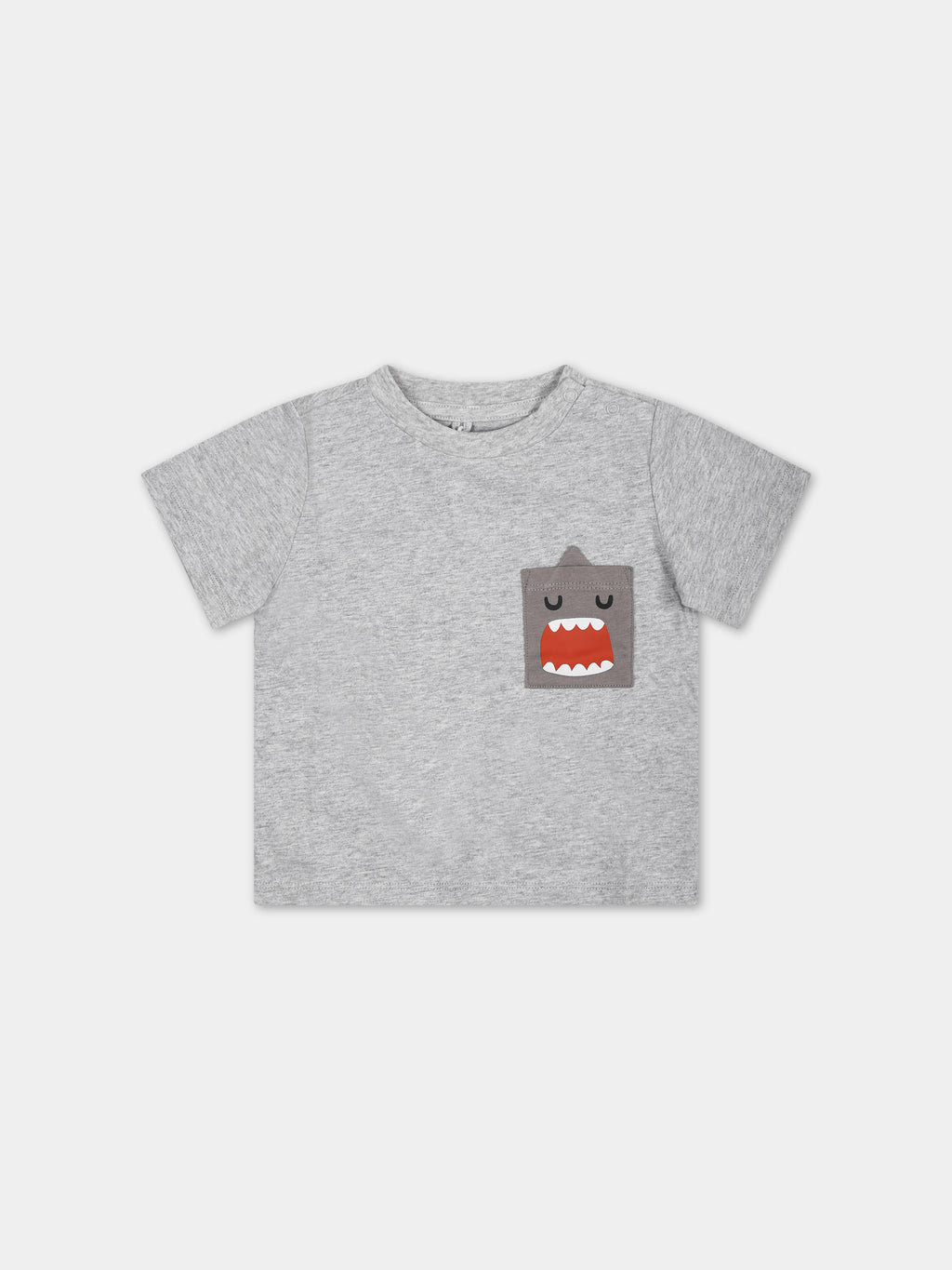 Gray t-shirt for baby boy with shark print