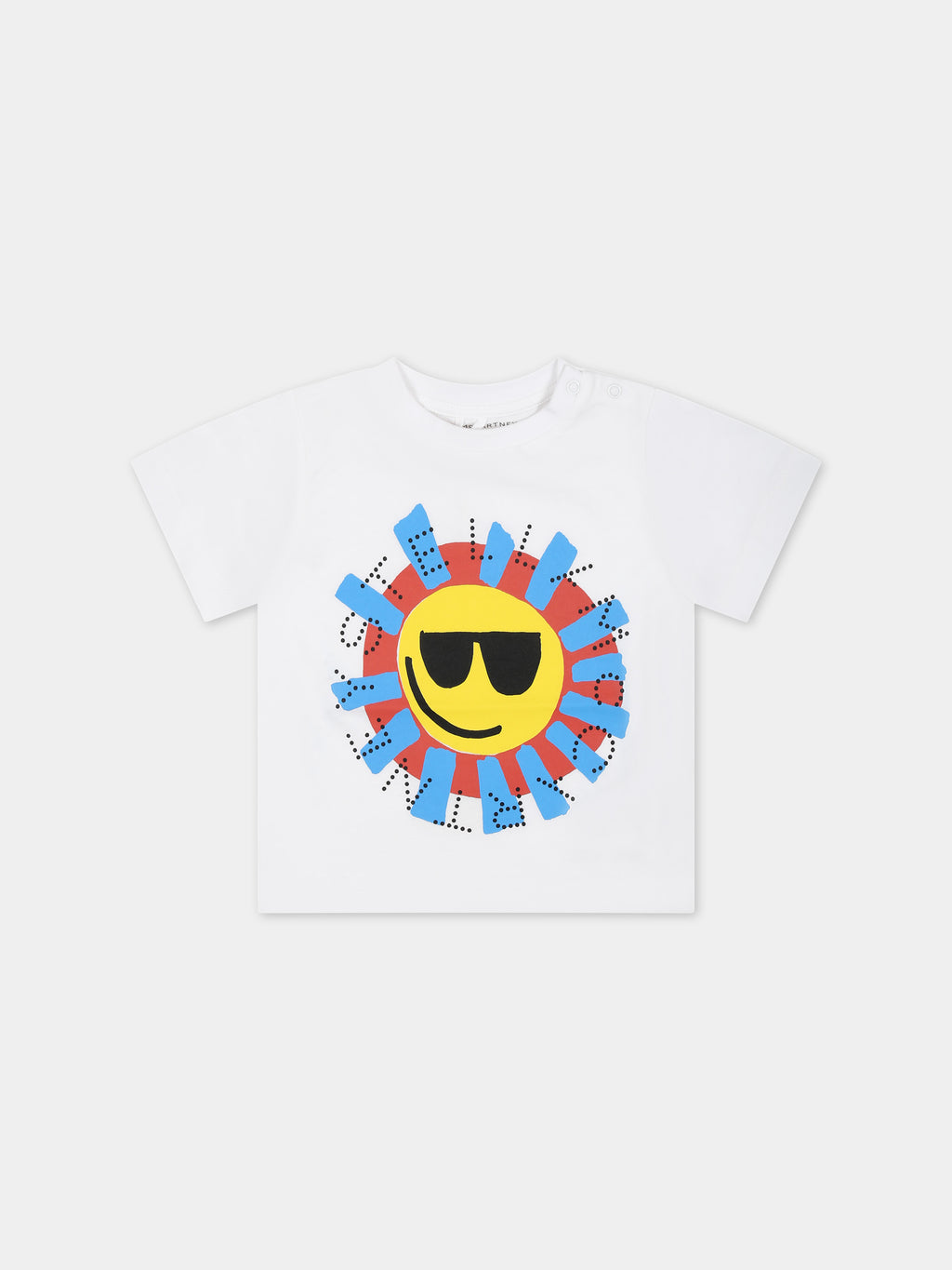 White t-shirt for baby boy with sun