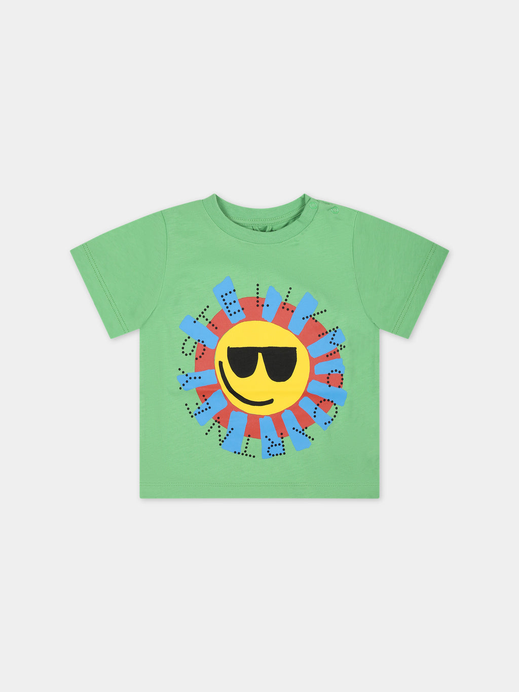 T-shirt vert pour bébé  garçon avec soleil