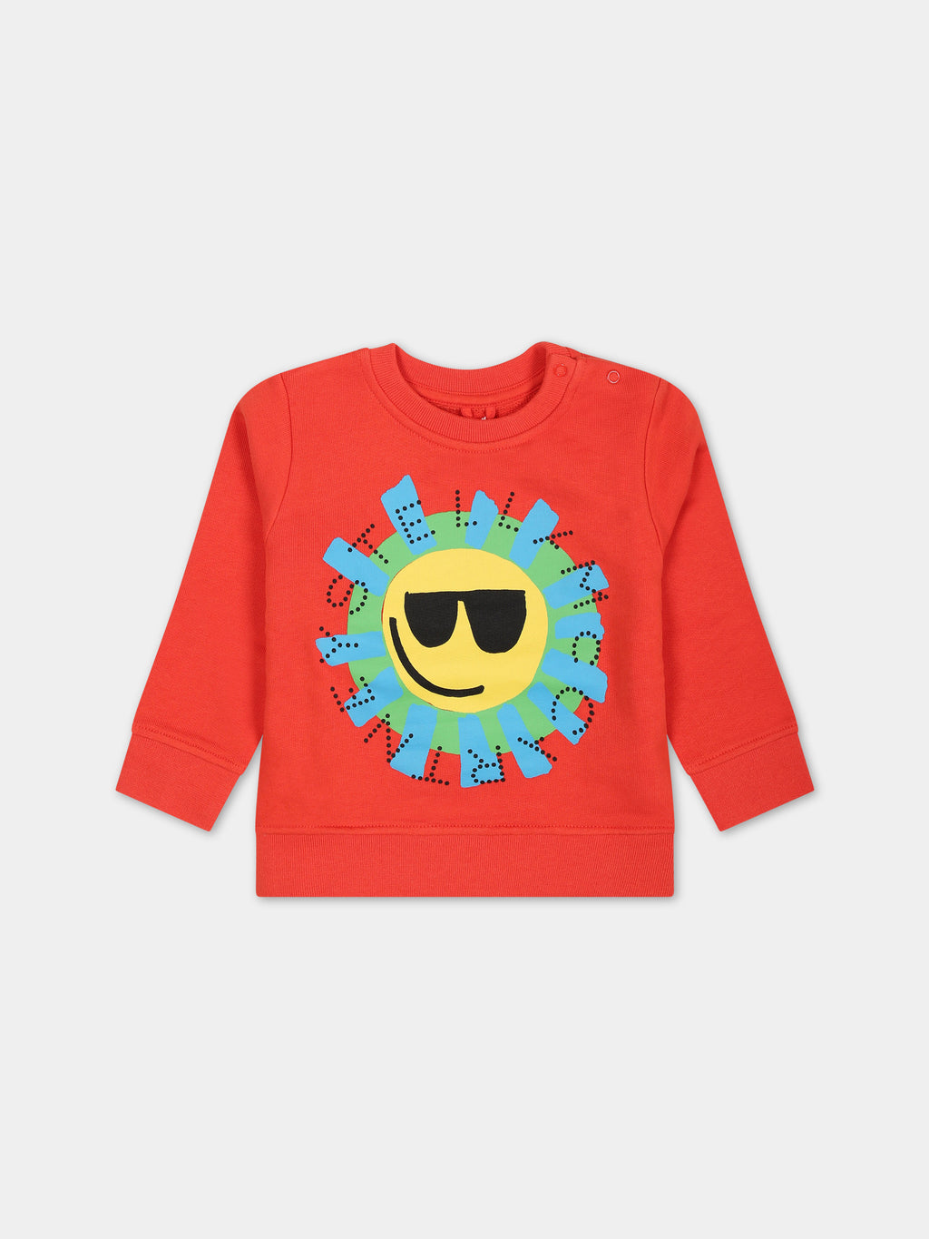 Sweat-shirt rouge pour bébé garçon avec soleil