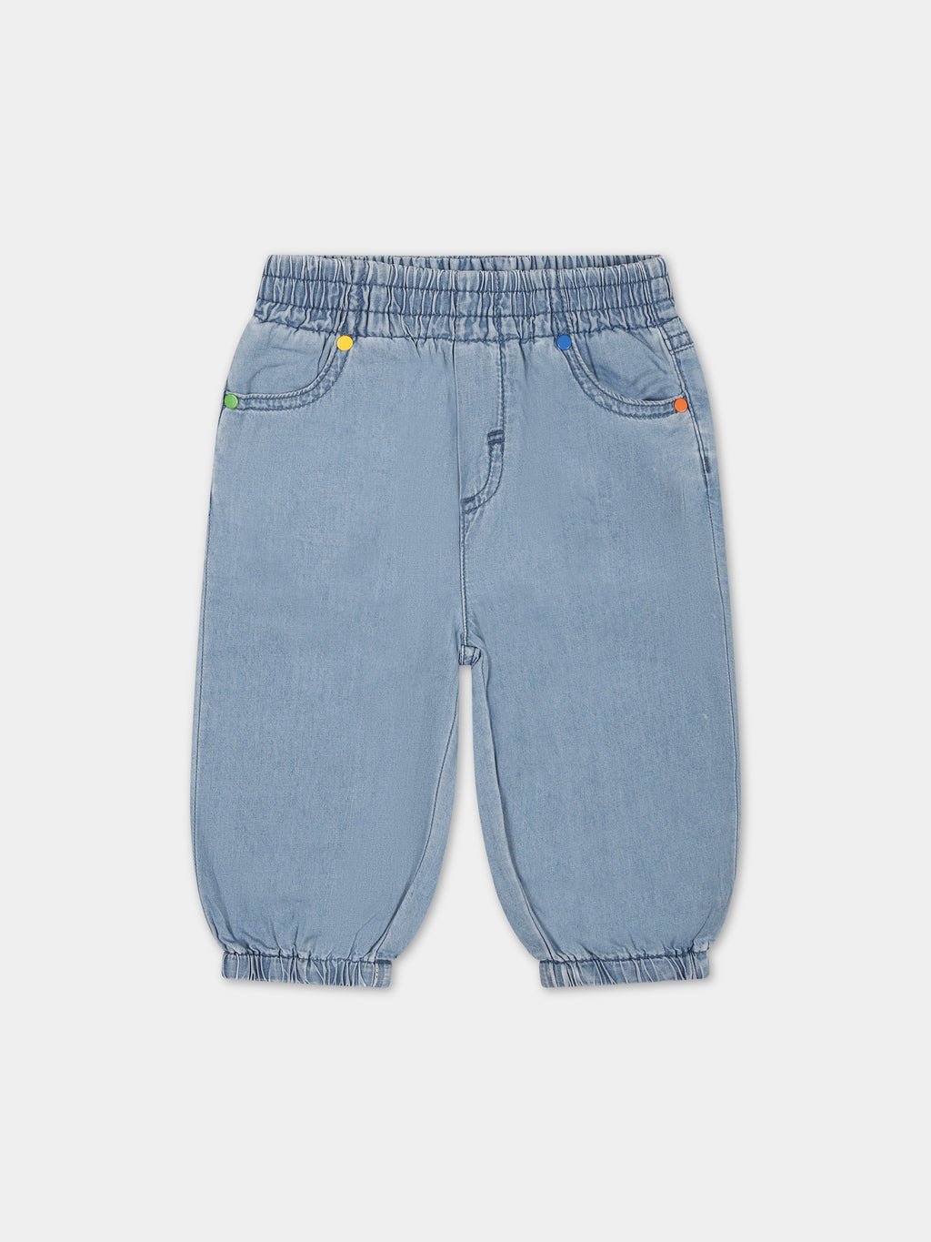 Denim jeans for baby boy with multicolor sun