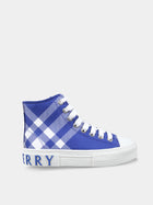 Sneakers blu per bambini con logo,Burberry Kids,8078923 B7369