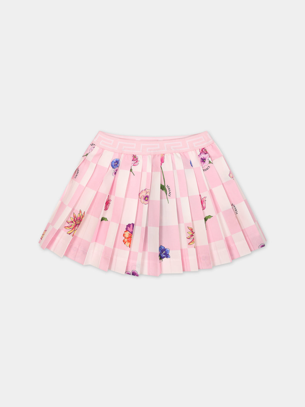 Pink skirt for baby girl with flower print