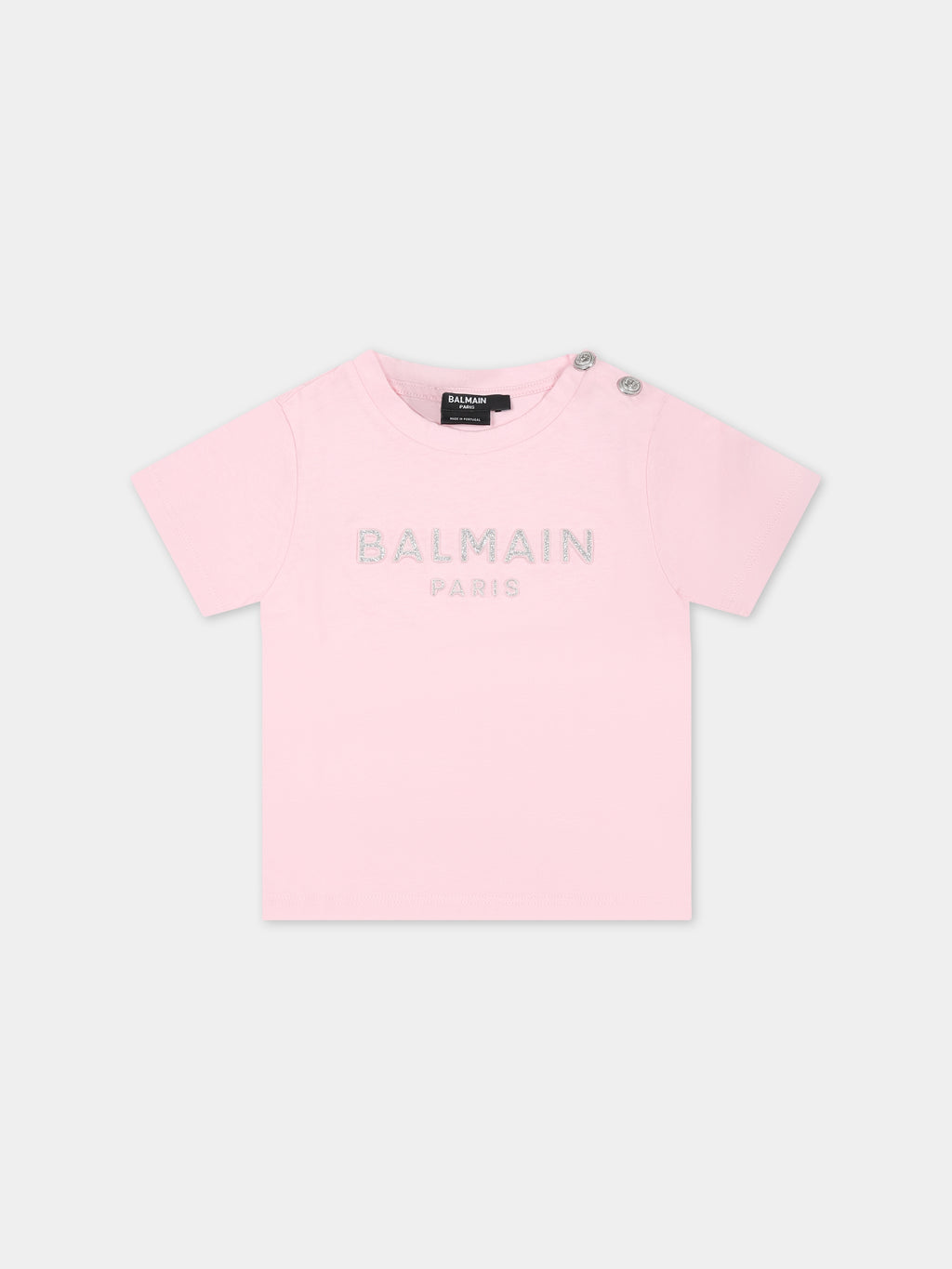 T-shirt rose pour bébé fille avec logo