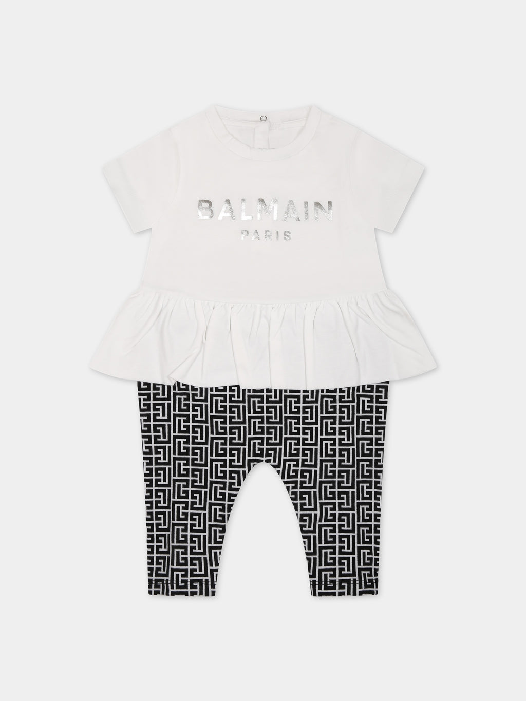 White babygrow for baby girl with logo