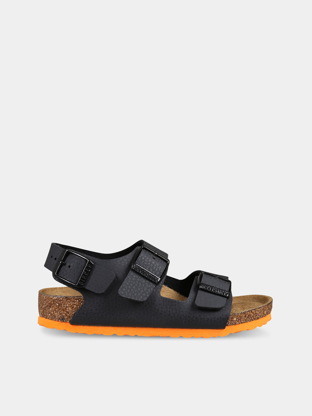Black Milan sandals for kids with logo