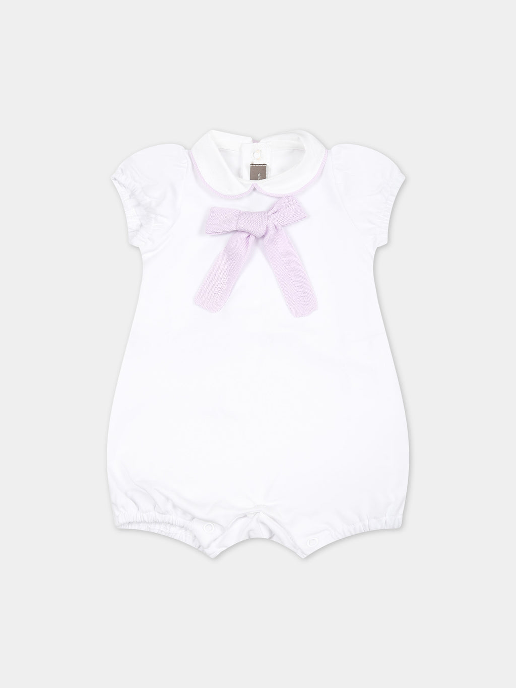 White romper for baby girl with bow