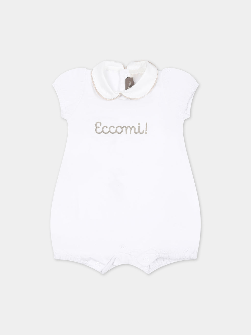 White romper for babykids with writing