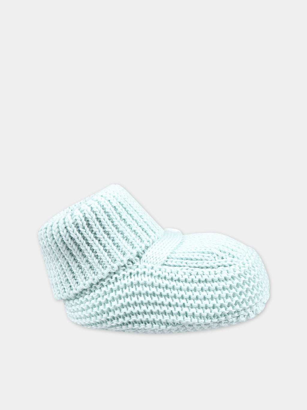 Green bootees for baby boy