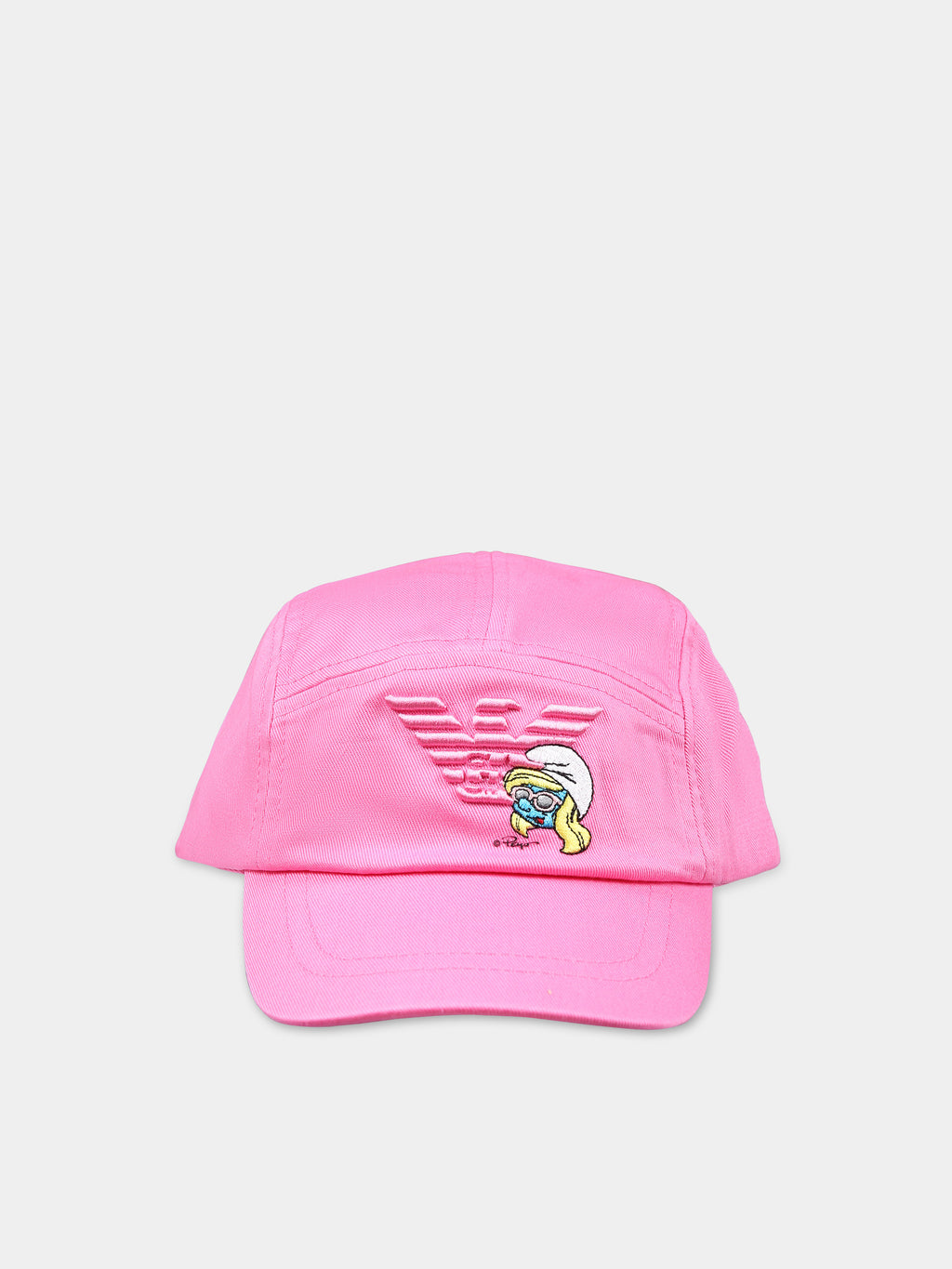 Pink hat with visor for girl with The Smurfs