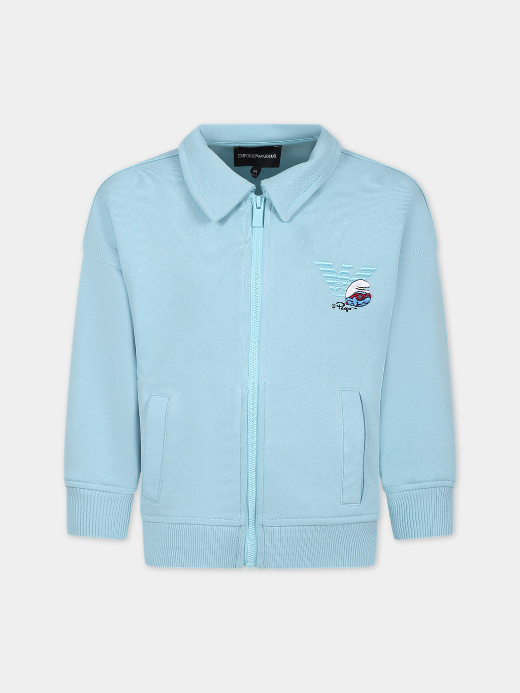 Sky blue sweatshirt for boy with The Smurfs