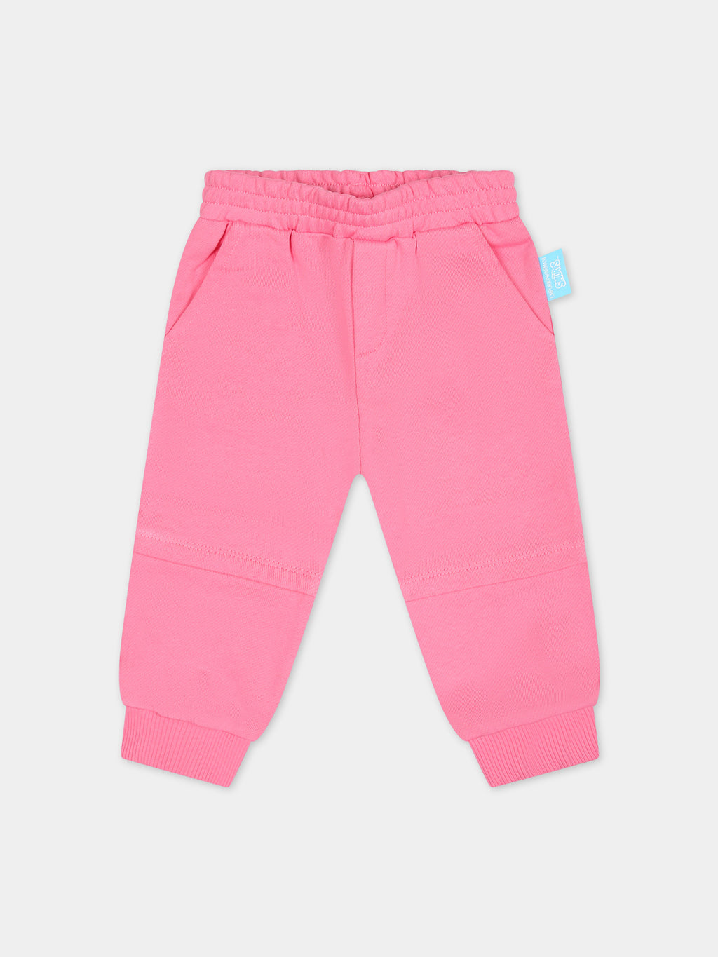 Pink sports trousers for baby girl with The Smurfs