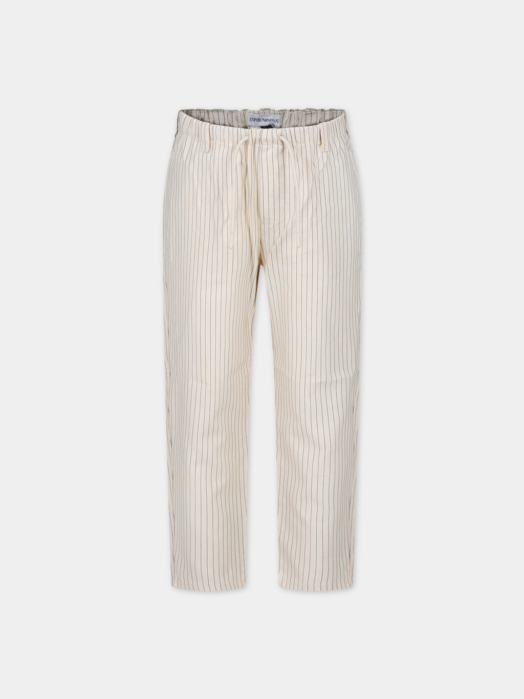 Ivory trousers for boy with eagle