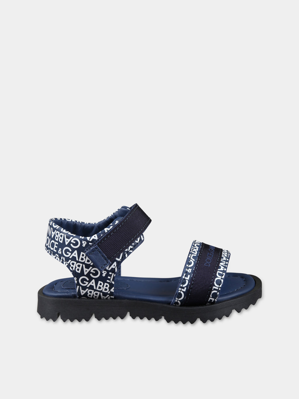 Blue sandals for kids with logo