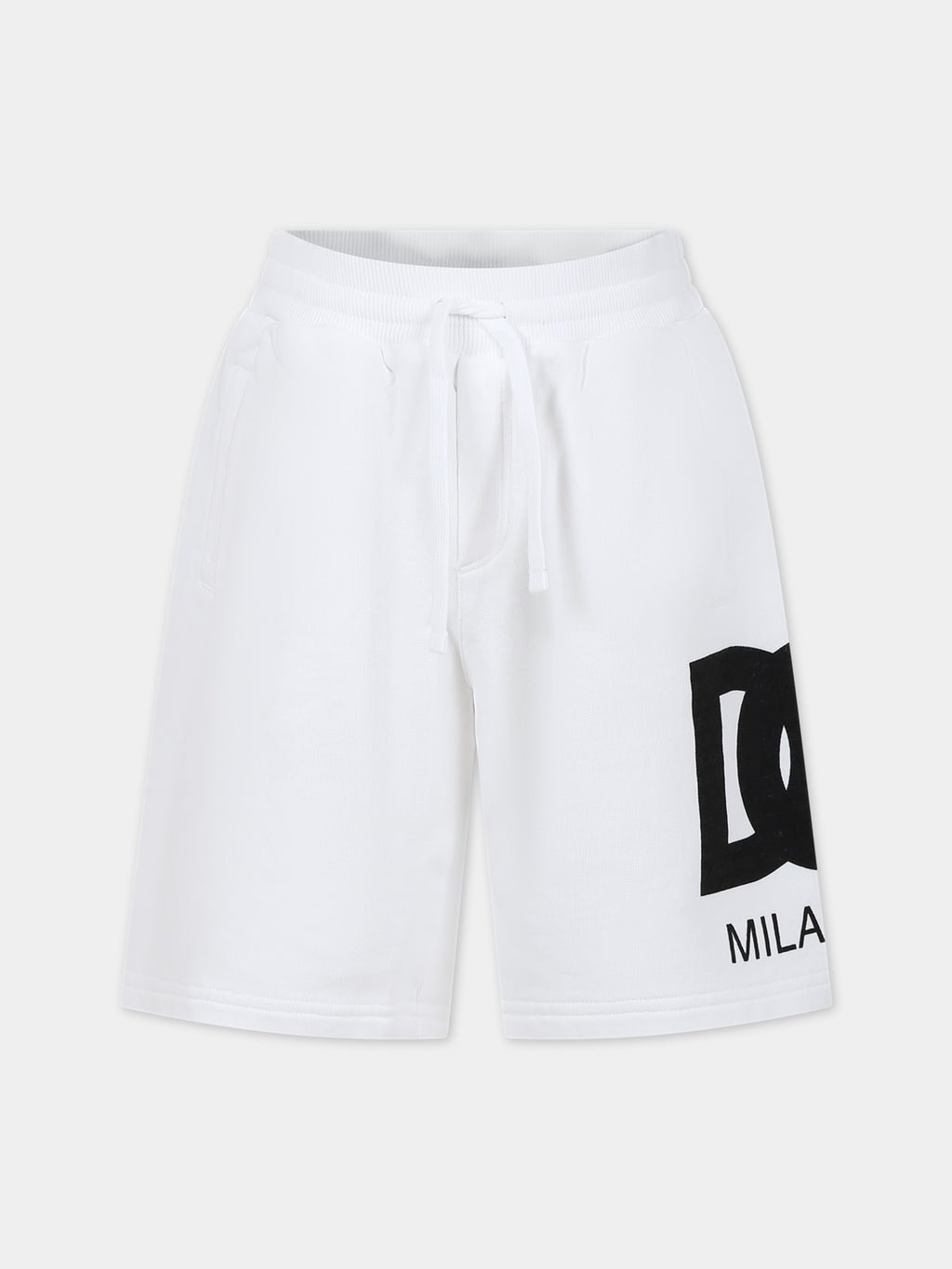 Short blanc pour garçon avec monogramme emblématique