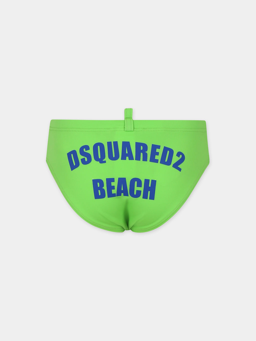 Green swim briefs for boy with logo