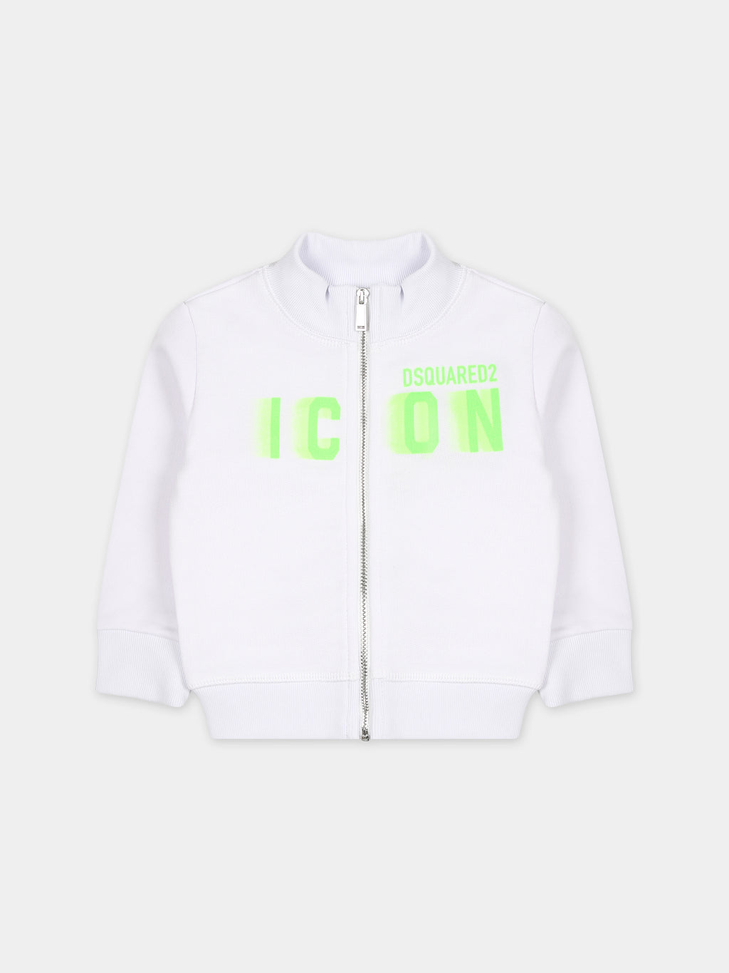 White sweatshirt for baby boy with logo