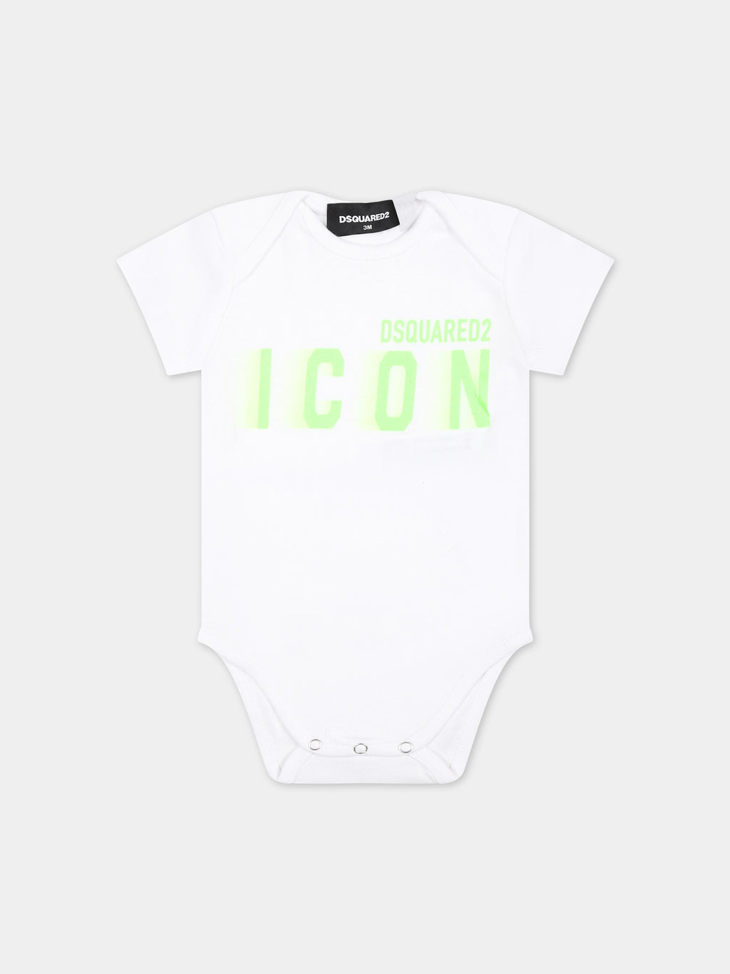 White bodysuit for baby boy with logo