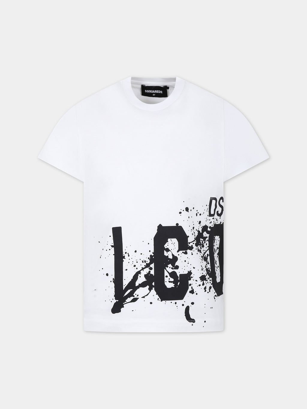 White t-shirt for boy with logo