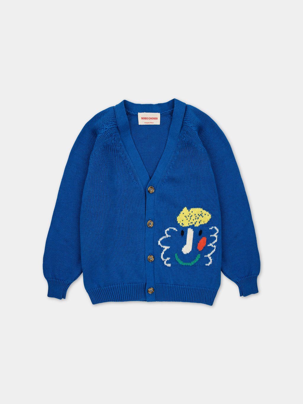 Cardigan blu per bambini con fantasia ricamata